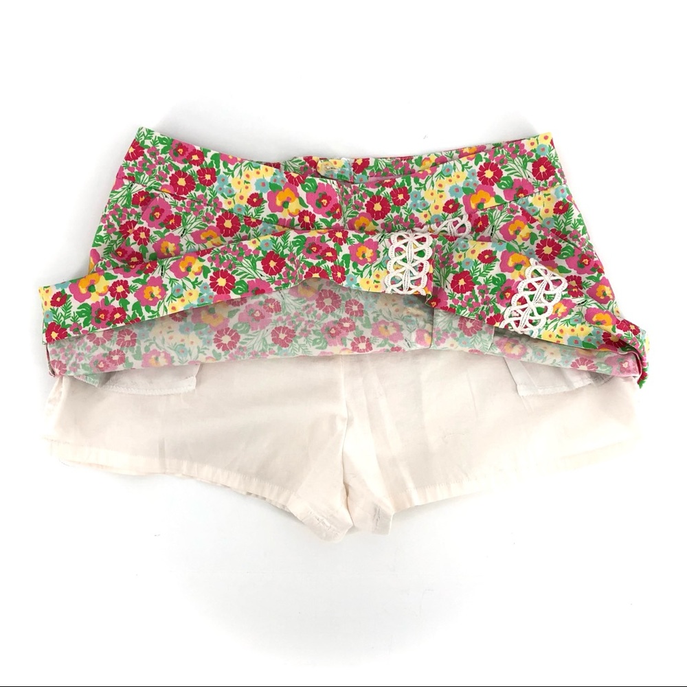 Lilly Pulitzer Pink Green Yellow Floral Print Tawney Style Skort - Picture 2 of 8